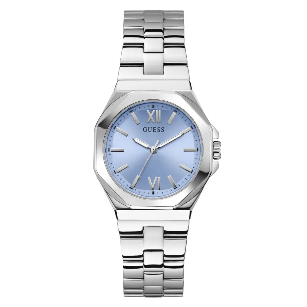 Montre Guess Empress bleue à cadran rond à quartz analogique pour femme GW0873L1