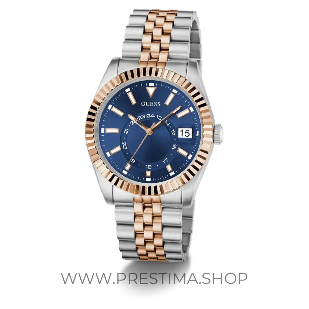 Montre Guess Jaden bleue ronde à quartz pour homme GW0977G5