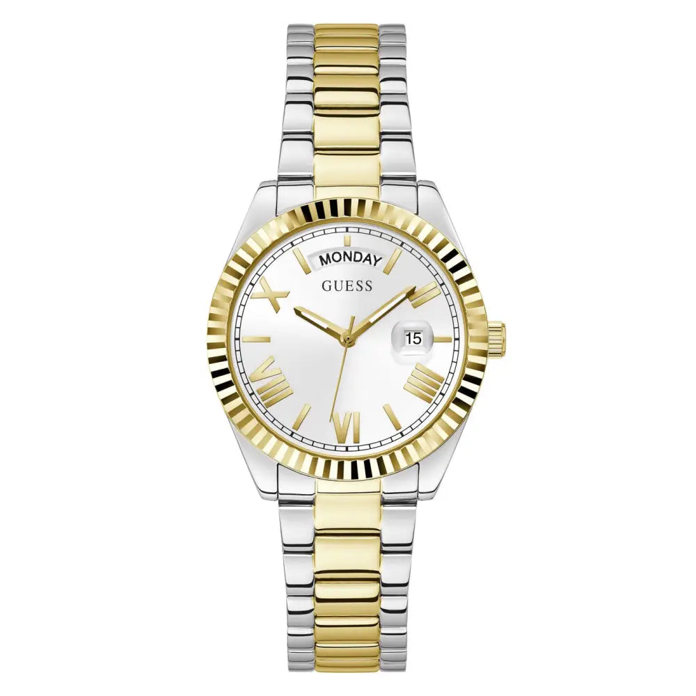 Montre Guess Luna blanche à cadran rond à quartz analogique pour femme