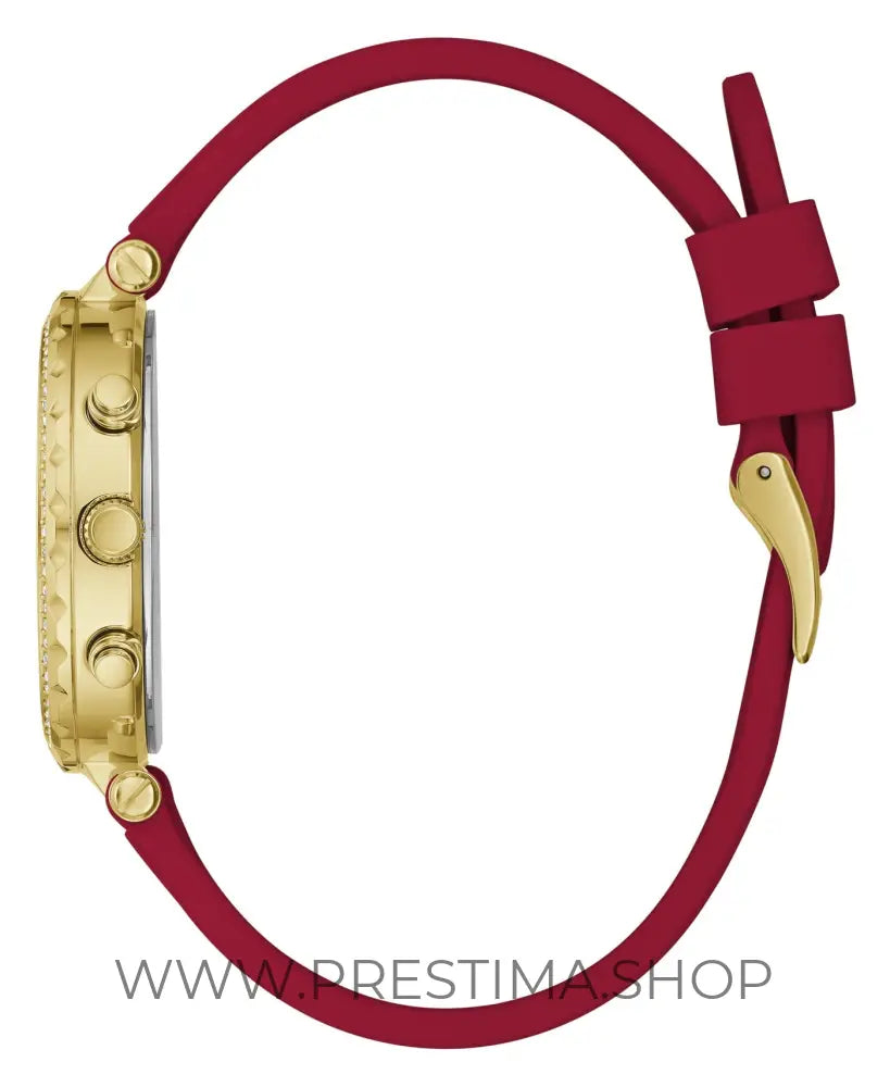 Montre multifonctions Guess Solstice à cadran rond doré pour femme