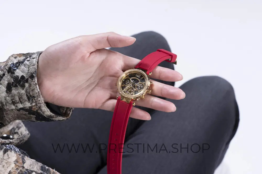Montre multifonctions Guess Solstice à cadran rond doré pour femme